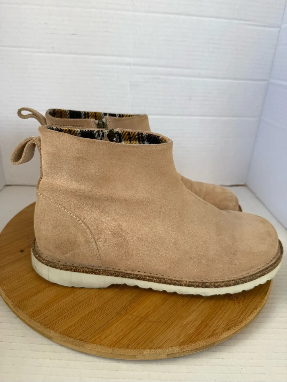 Birkenstock Melrose Suede Leaather Ankle Boots Women Sz 39 US 8 In Tan Nude